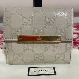 Gucci Embossed  Leather Compact Wallet